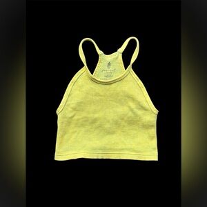 ✨Yellow ribbed croptop✨
